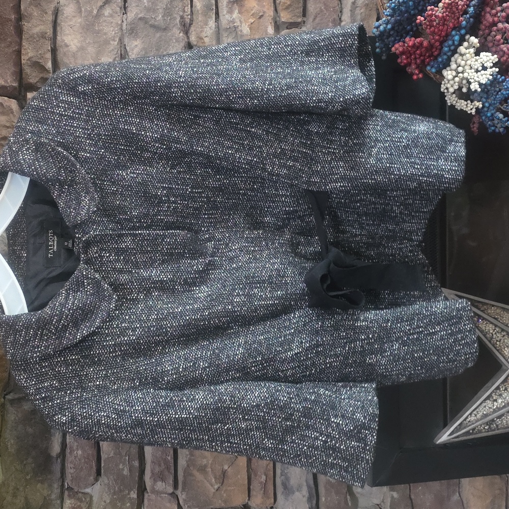 Talbots Black and White Tweed Jacket Sz 12